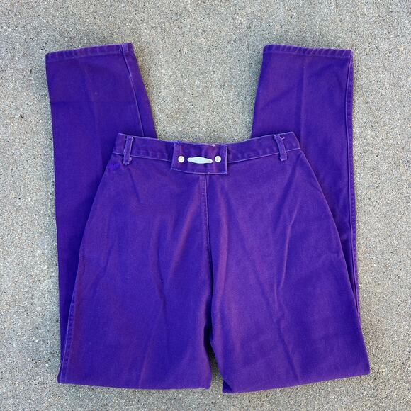 VTG 90s Roper Purple High Rise Wedgie Bareback Silver Concho Cowgirl Jeans 30x35 - Picture 2 of 10